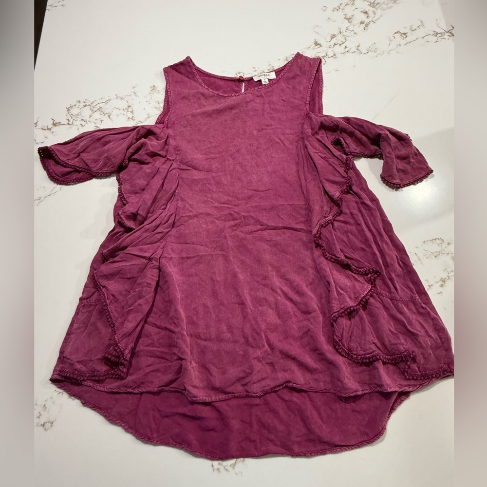 Umgee Magenta Short Sleeve Blouse